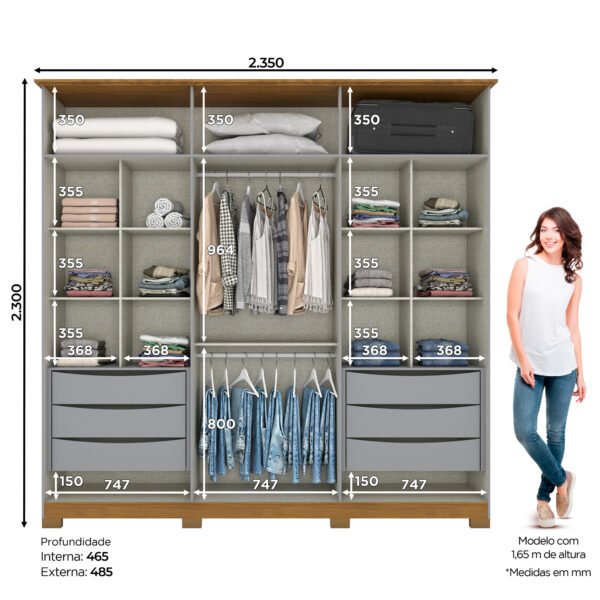 Ropero de 6 Ptas con Espejos