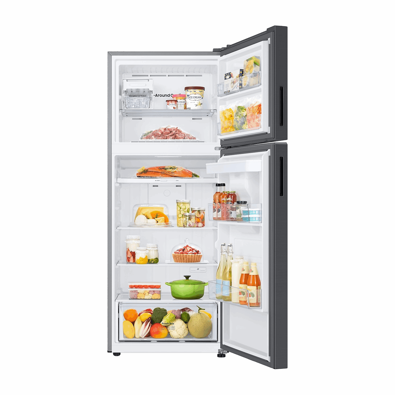 HELADERA SAMSUNG 407L TOP MOUNT FREEZER C/ SPACE MAX BLACK RT42CG6720B1ZS - G