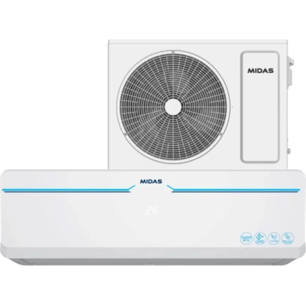 AIRE ACONDICIONADO MIDAS 12.000 BTU F/C R410 MD-AIR12 GAS ECOLOGICO