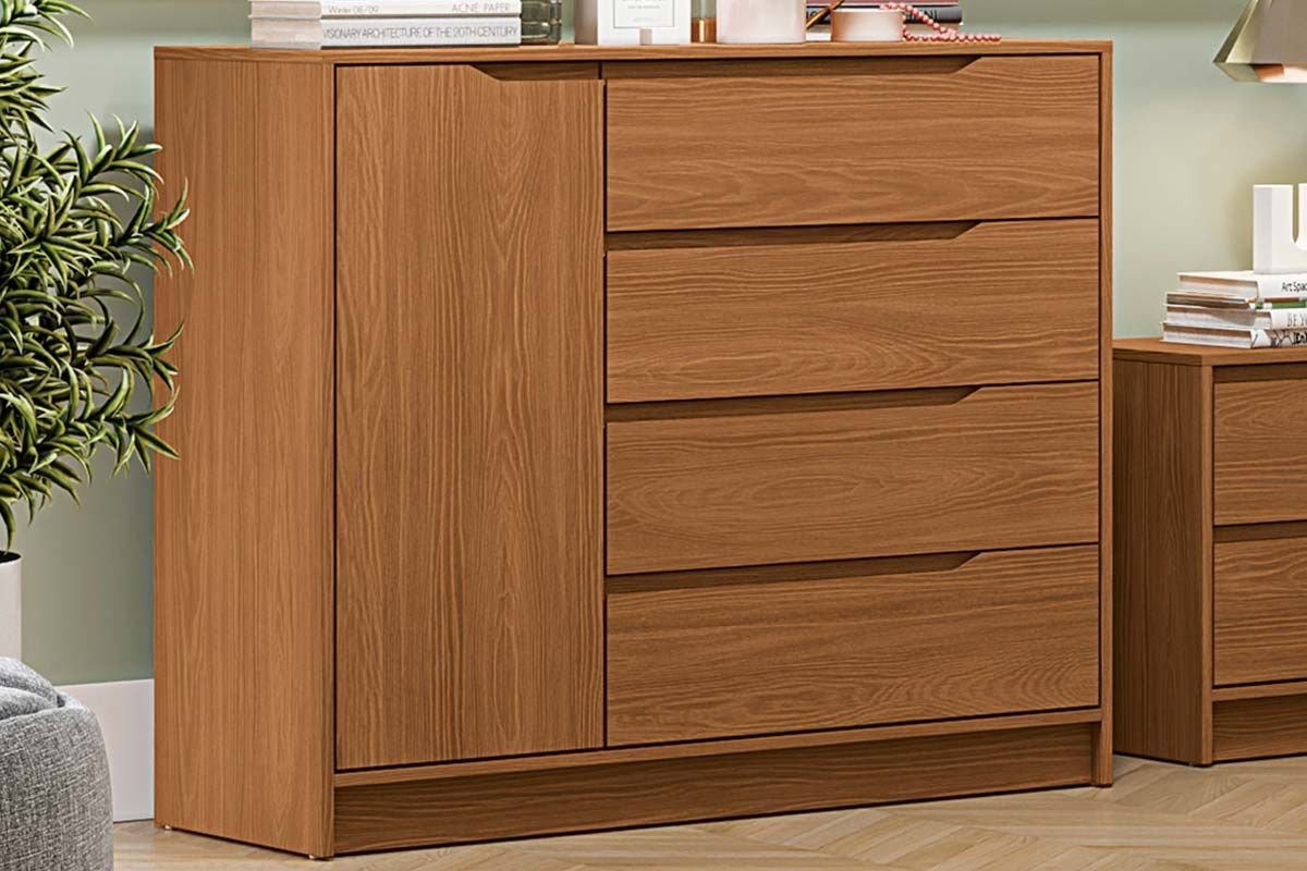 Cómoda 4 cajones 1 puerta - Entrega Inmediata