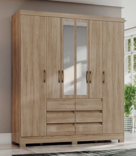 Ropero 6 puertas 6 cajones con espejo