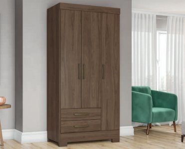 Ropero 3 Puertas 2 Cajones