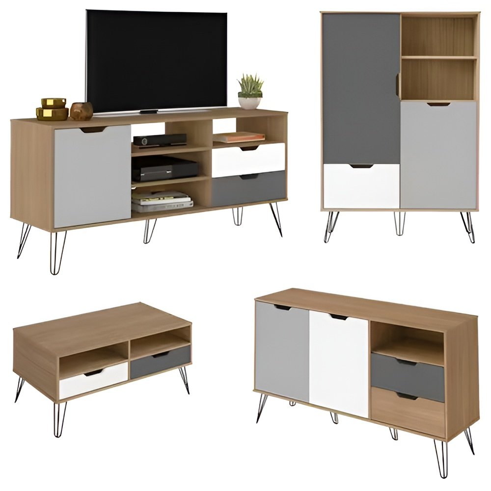 Juego de sala - Rack para TV de hasta 60 pulgadas, Buffet, Aparador, Mesa de Centro