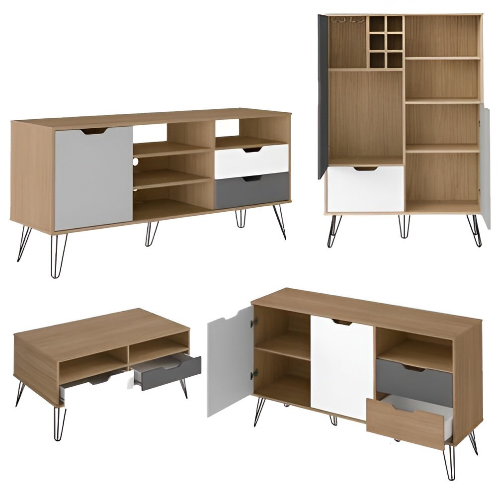 Juego de sala - Rack para TV de hasta 60 pulgadas, Buffet, Aparador, Mesa de Centro