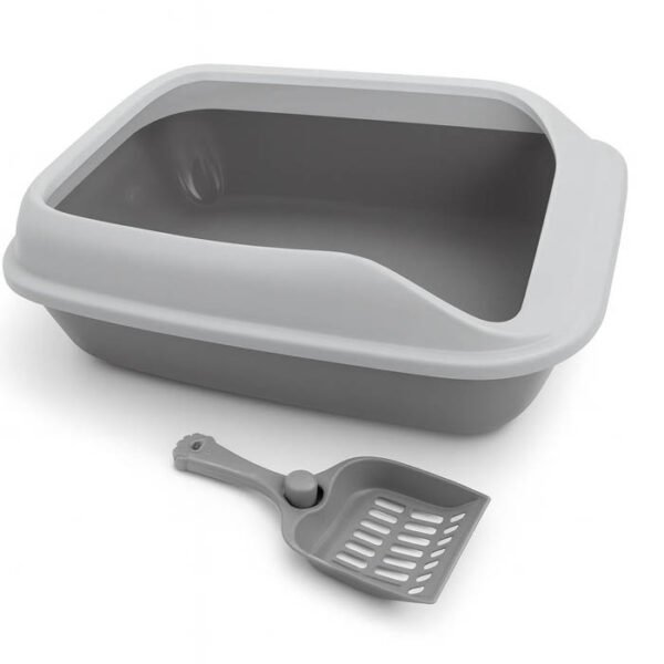 ARENERO SEMI CERRADO CON PALA SANITARIA GRIS