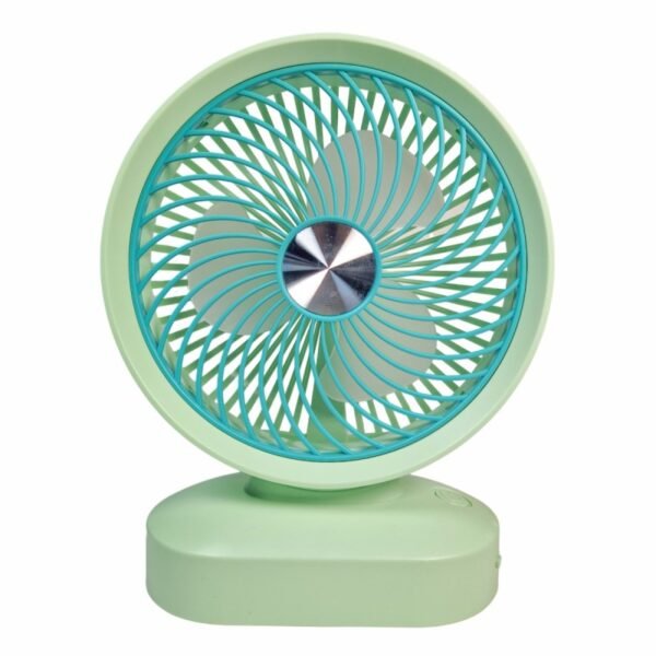 VENTILADOR DE MESA PORTÁTIL A BATERÍA RECARG. VERDE. 10