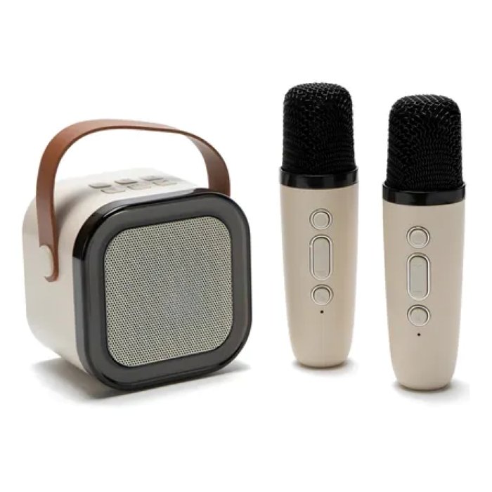 MINI PARLANTE INALAMBRICO LEVEL LMP-001 CREMA-2 MICROFONOS