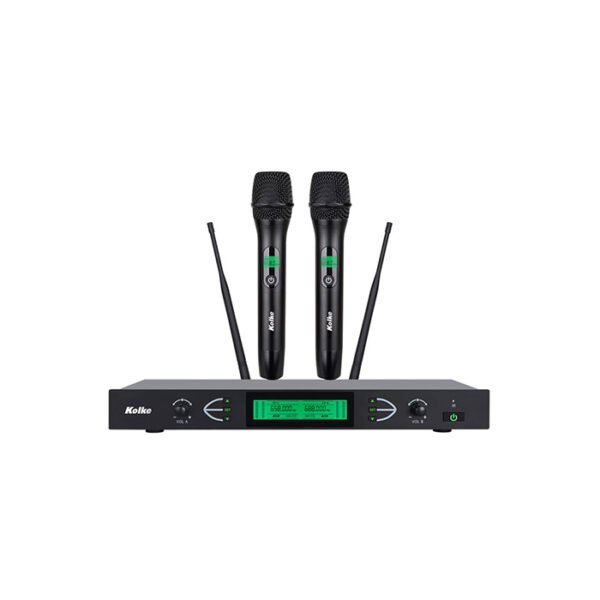SISTEMA DE MICROFONOS CON UHF CON 2 CANALES KOLKE KPI-776