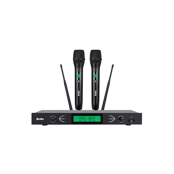 SISTEMA DE MICROFONOS CON UHF CON 2 CANALES KOLKE KPI-776