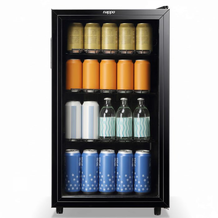 FRIGOBAR NAPPO 98L PUERTA DE VIDRIO NEE-329 NEGRO