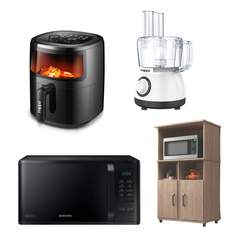 Diseño sin título - 2026-04-03T011531.363 Combo 2 – Multiuso Organizador + Freidora sin Aceite 5,7L + Microondas Samsung 23L + Multiprocesadora con Batidora