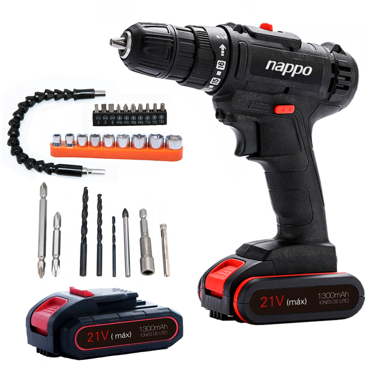 Sin título-1 KIT TALADRO ATORNILLADOR INALÁMBRICO NHTI-175